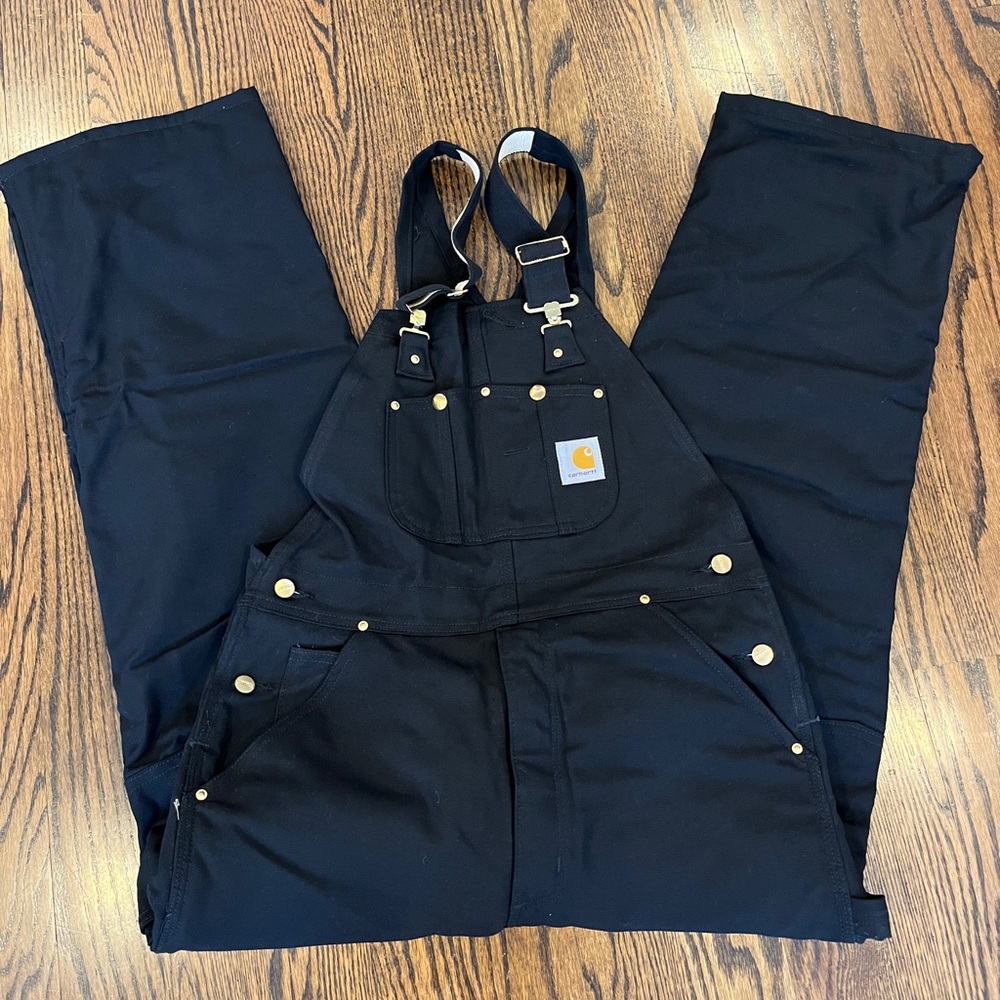 Men’s quilted Carhartt overall bibs 34x30